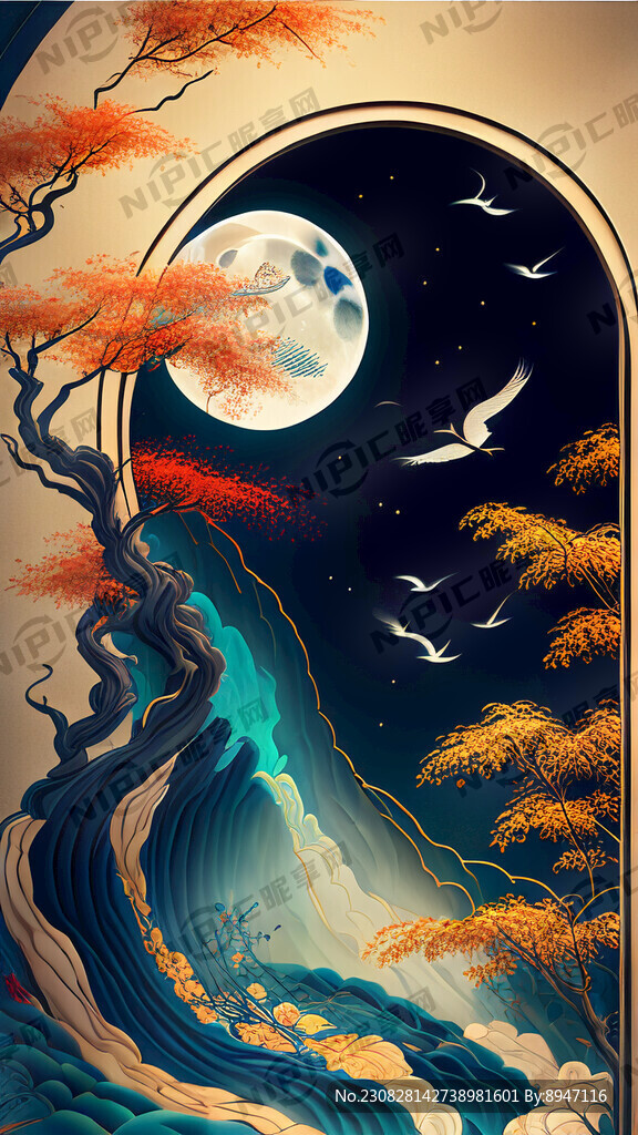 潮流风格中秋佳节超高清细节刻画