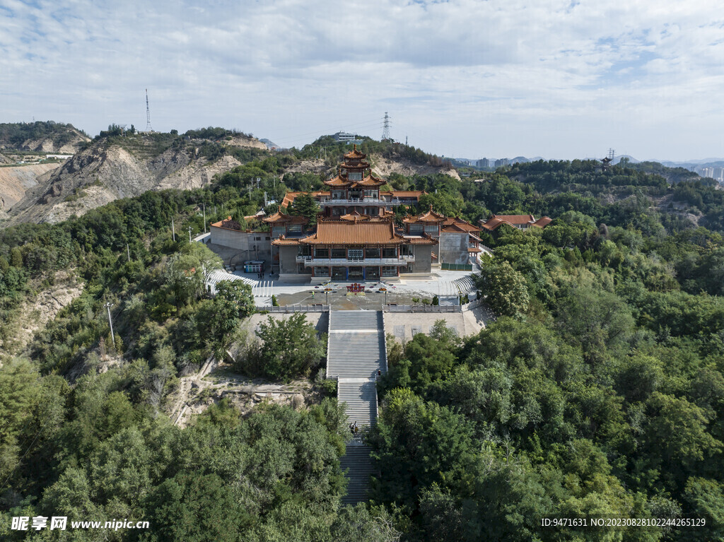 兰州白塔公园鸟瞰图