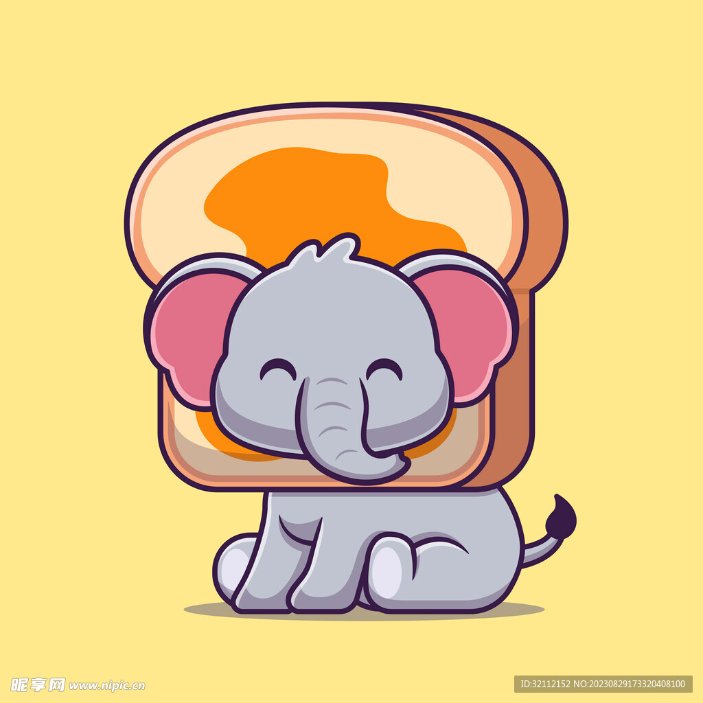 矢量卡通大象