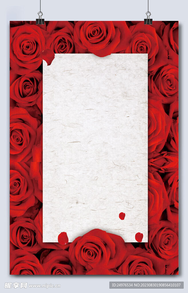 小清新玫瑰花花朵背景素材