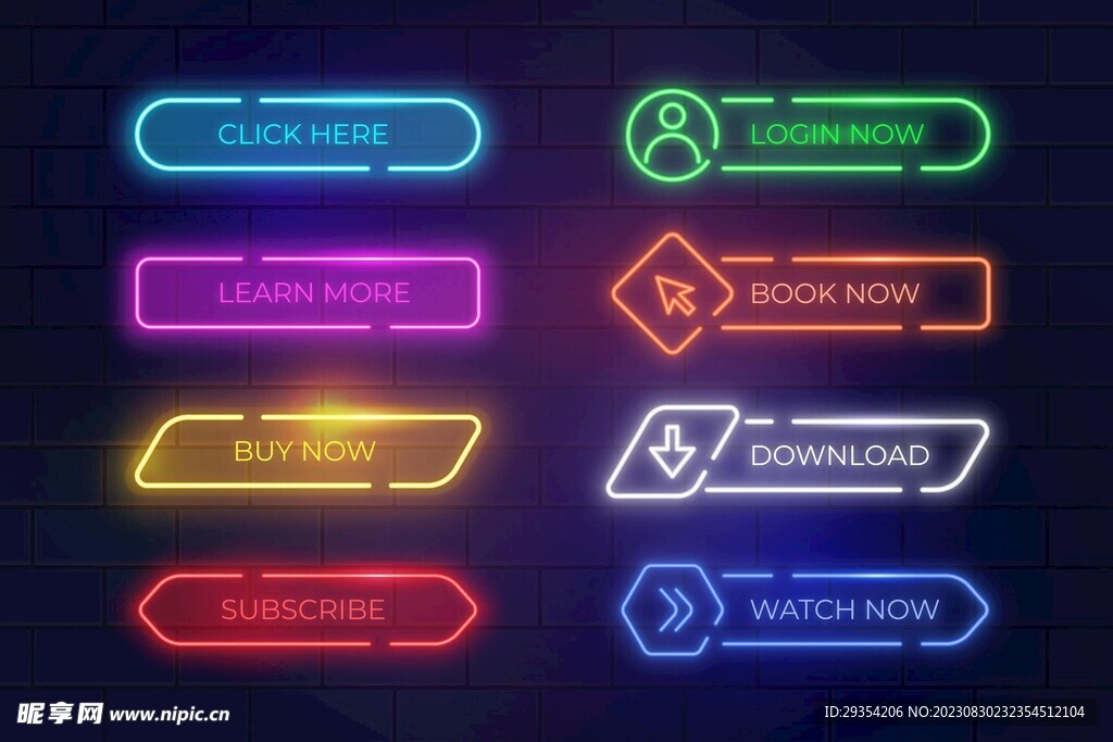 霓虹灯元素图片