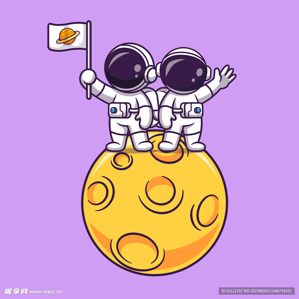 矢量卡通宇航员