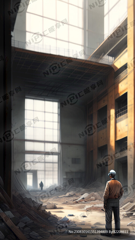 正在建造施工的厂房前