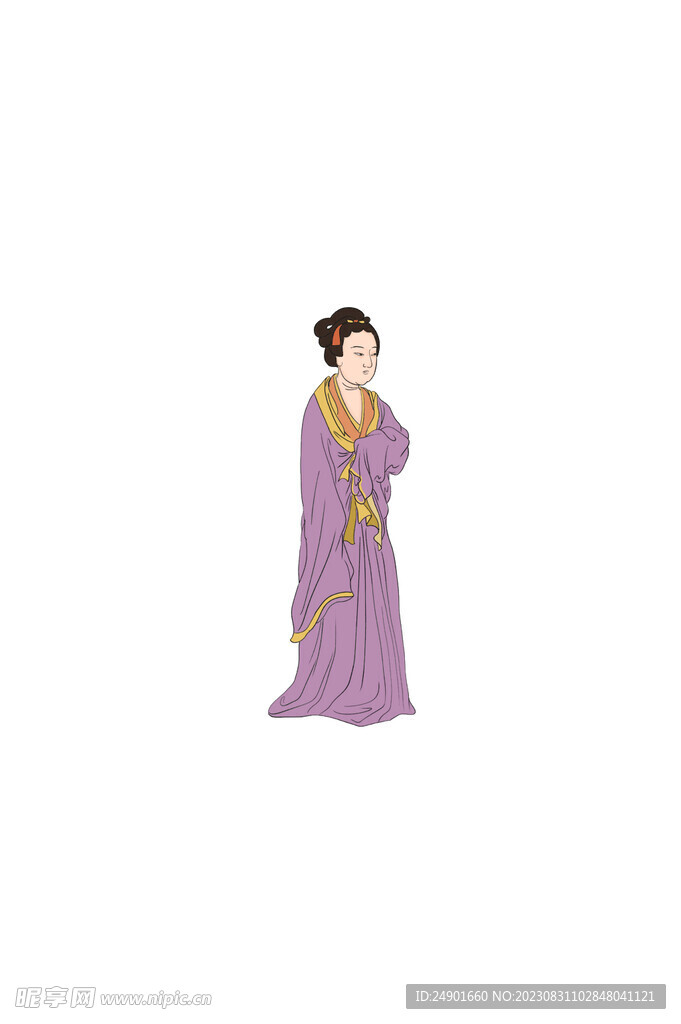 古代人物站立女子