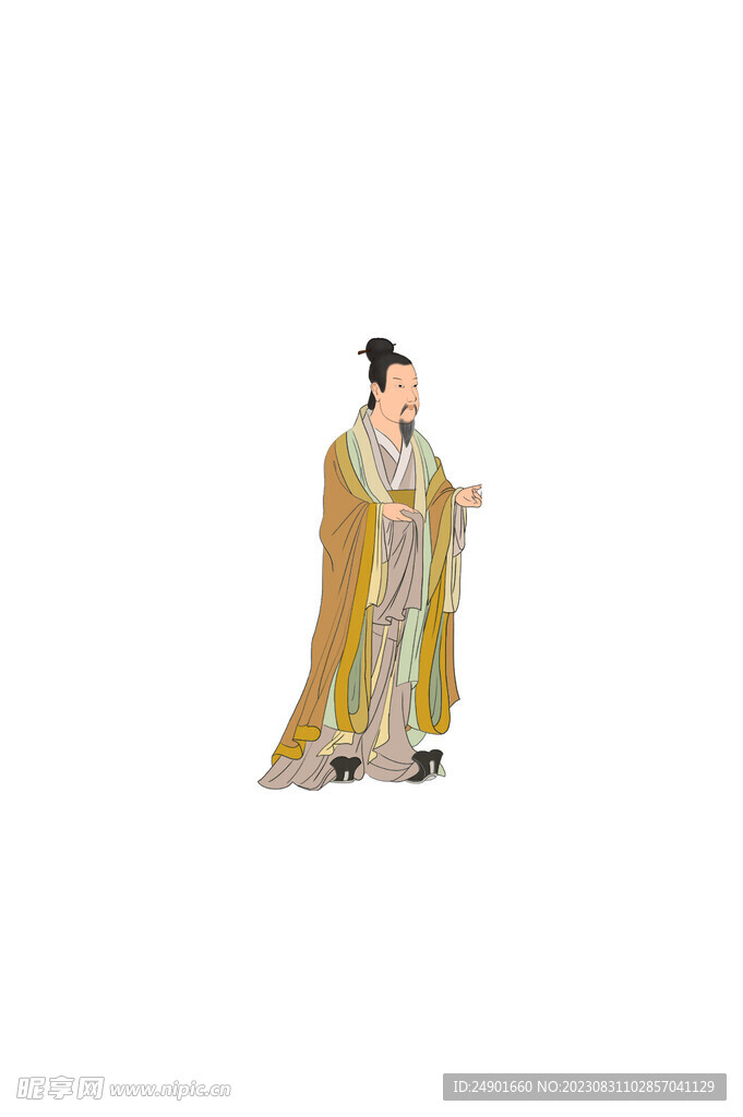 古代人物长袍衫男子