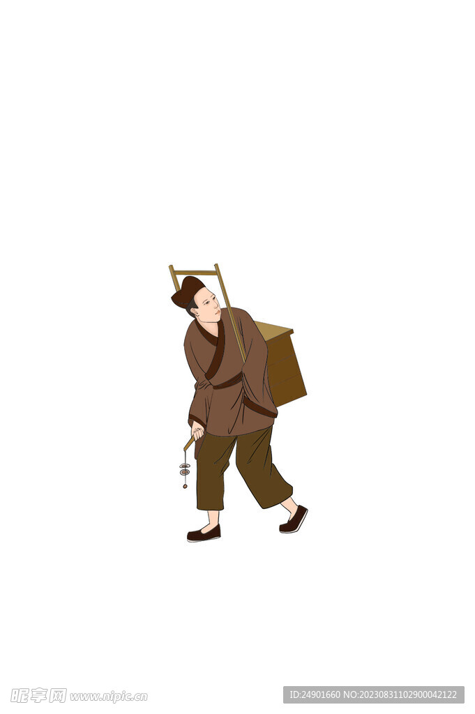 古代人物走街串巷商贩男
