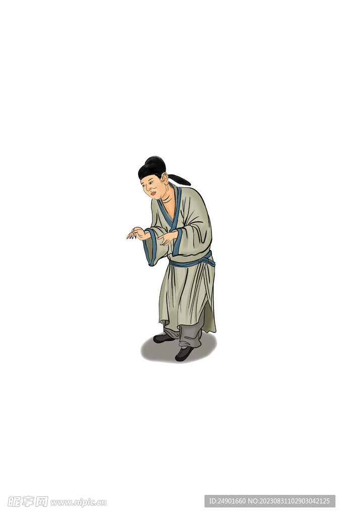 古代人物相互交流男子