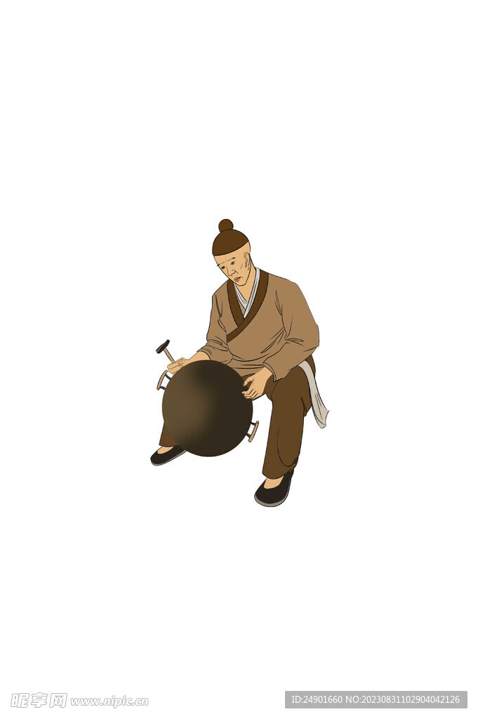 古代人物修锅匠人男子
