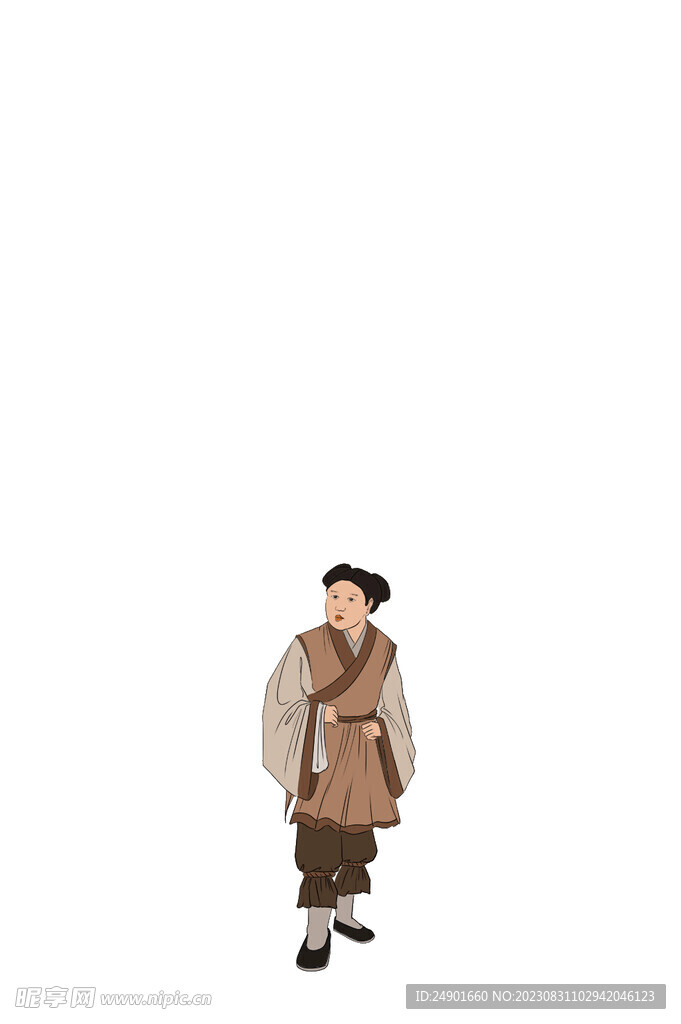 古代人物站立男子