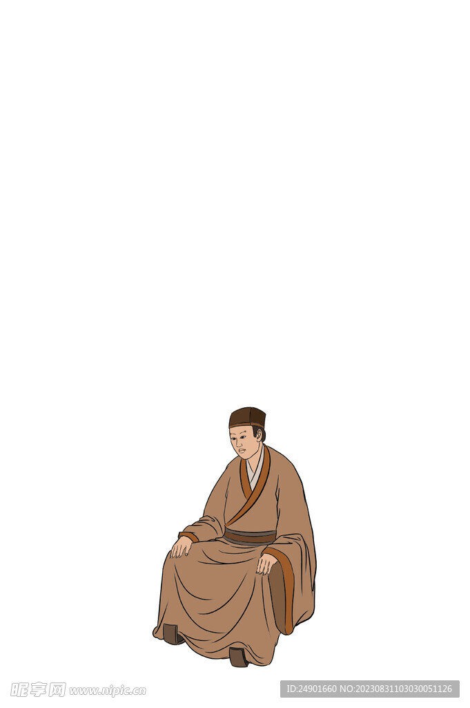 古代手绘人物坐着