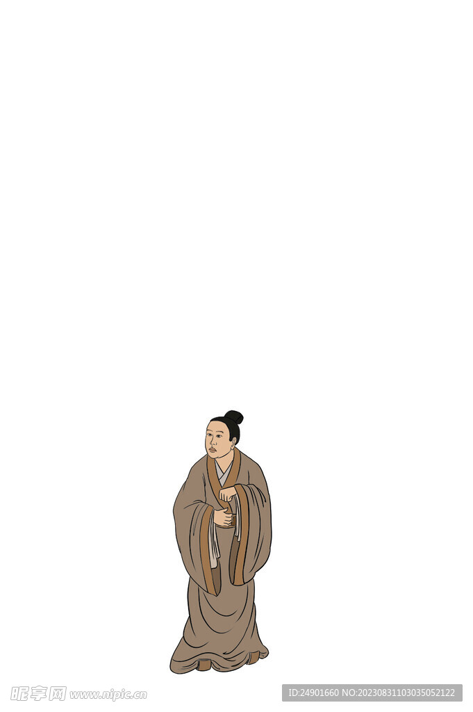 古代手绘人物掏东西