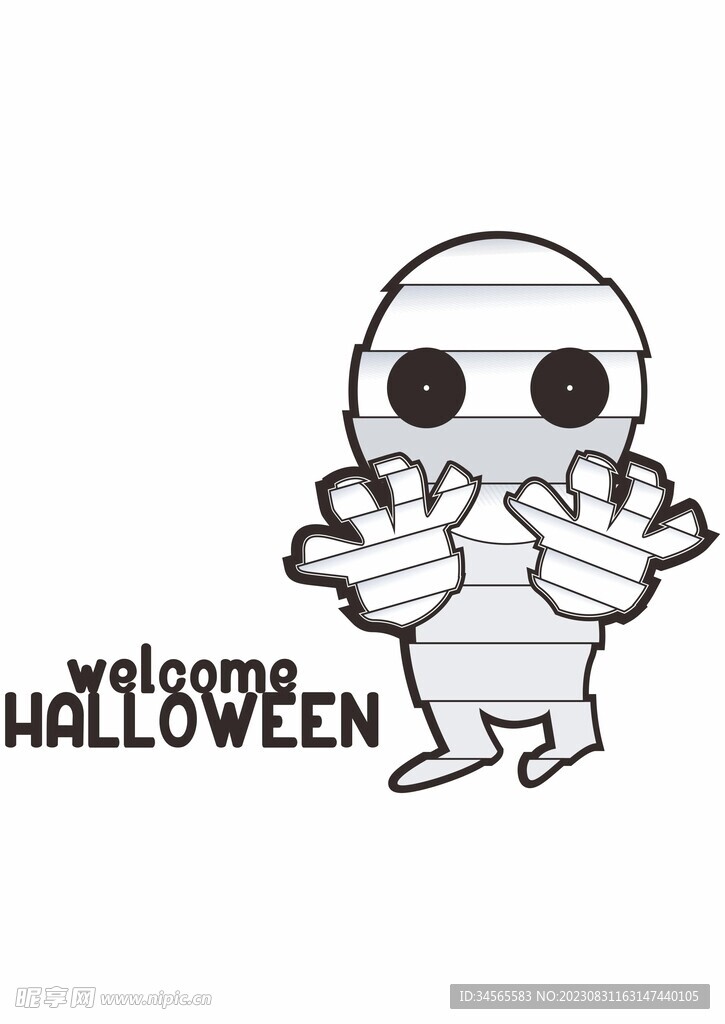 万圣节可爱木乃伊