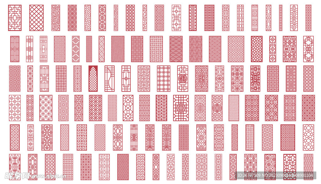 中式古典门窗图案