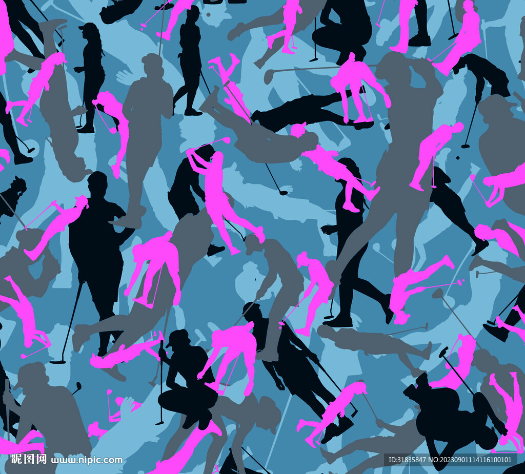 女人打高尔夫球