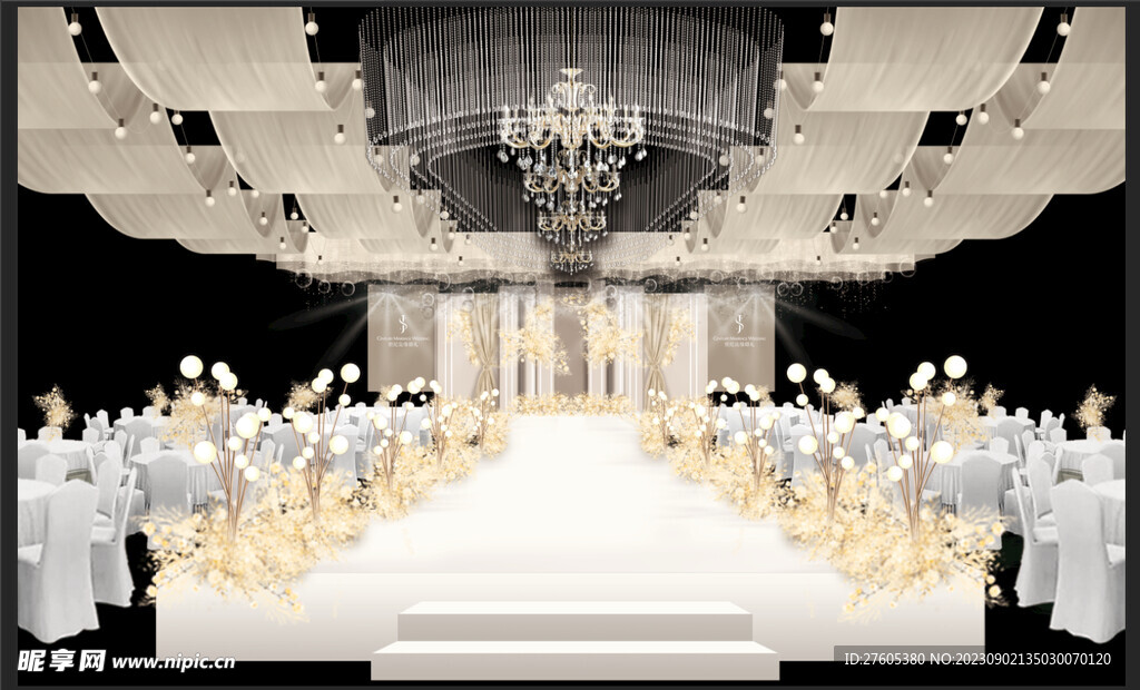 香槟色婚礼效果图