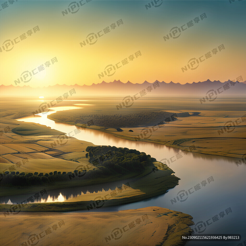 超大广角 俯视视角 草原孤烟直