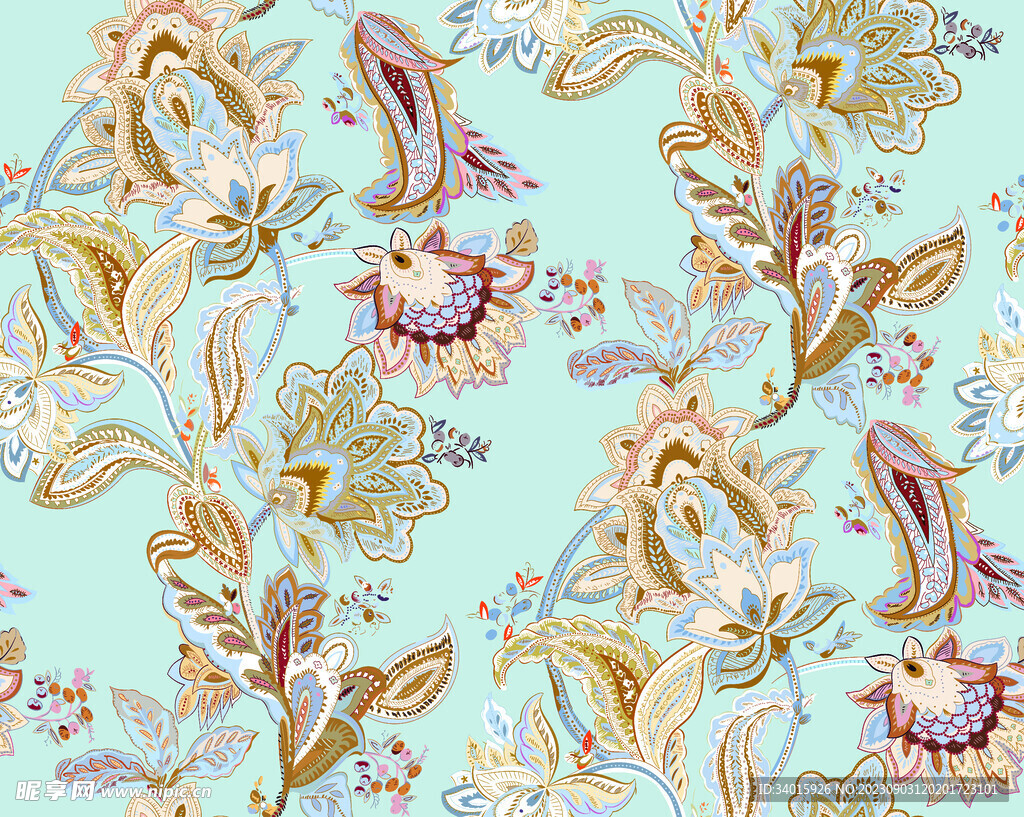 数码印花 腰果 佩斯利  