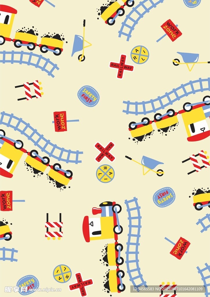 儿童玩具小火车铁轨路牌