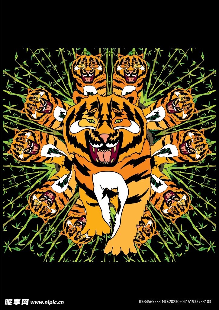 老虎头竹子竹叶老虎