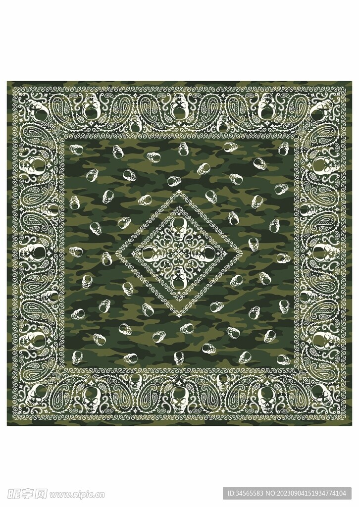 迷彩骷髅头地毯背景