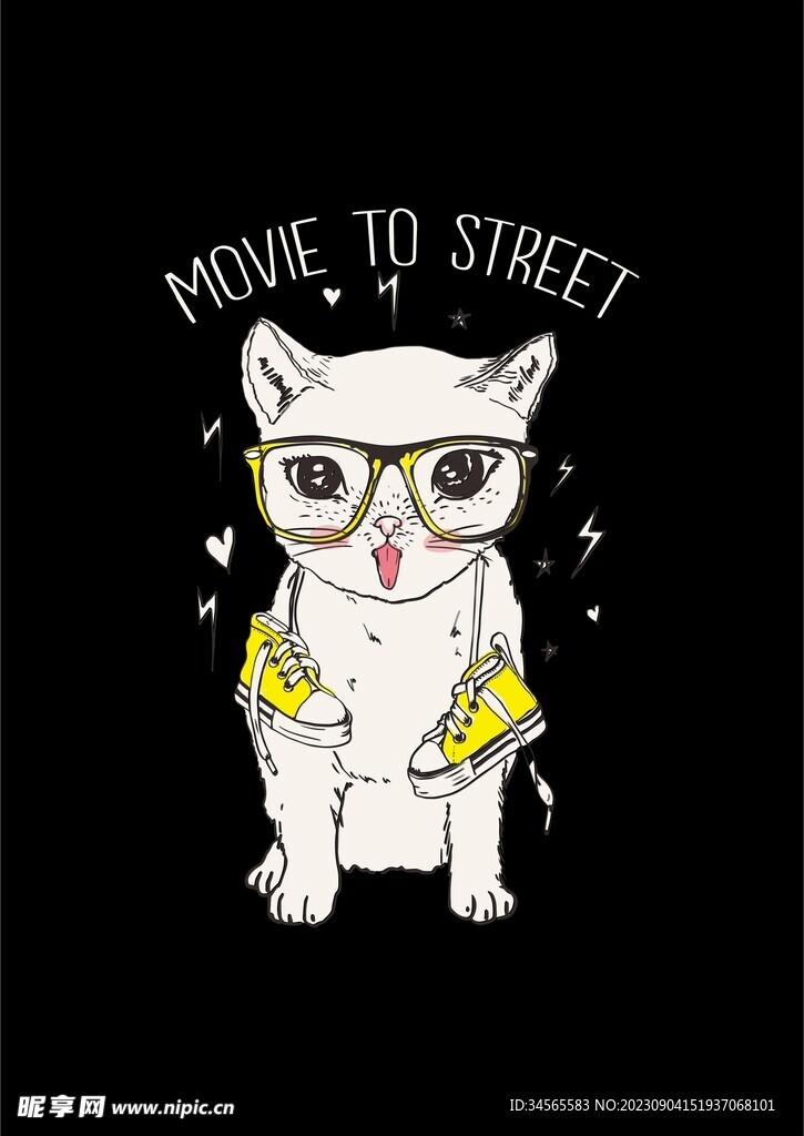 甜蜜小猫帆布鞋