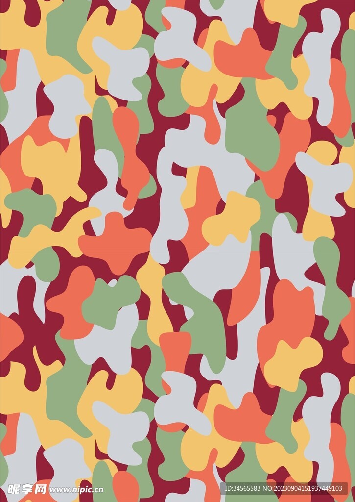 五颜六色鲜艳多色迷彩