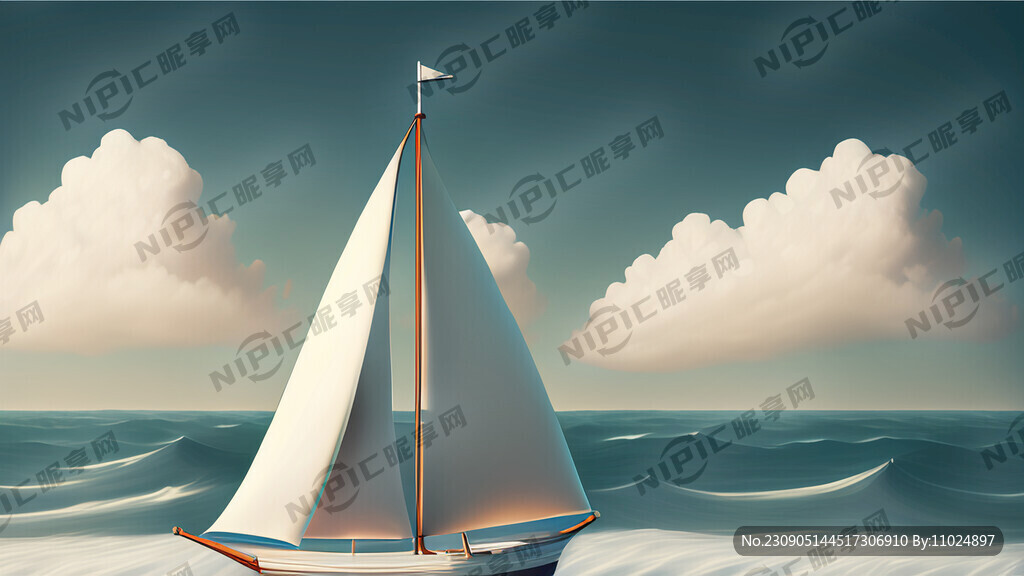 一只白色的小帆船