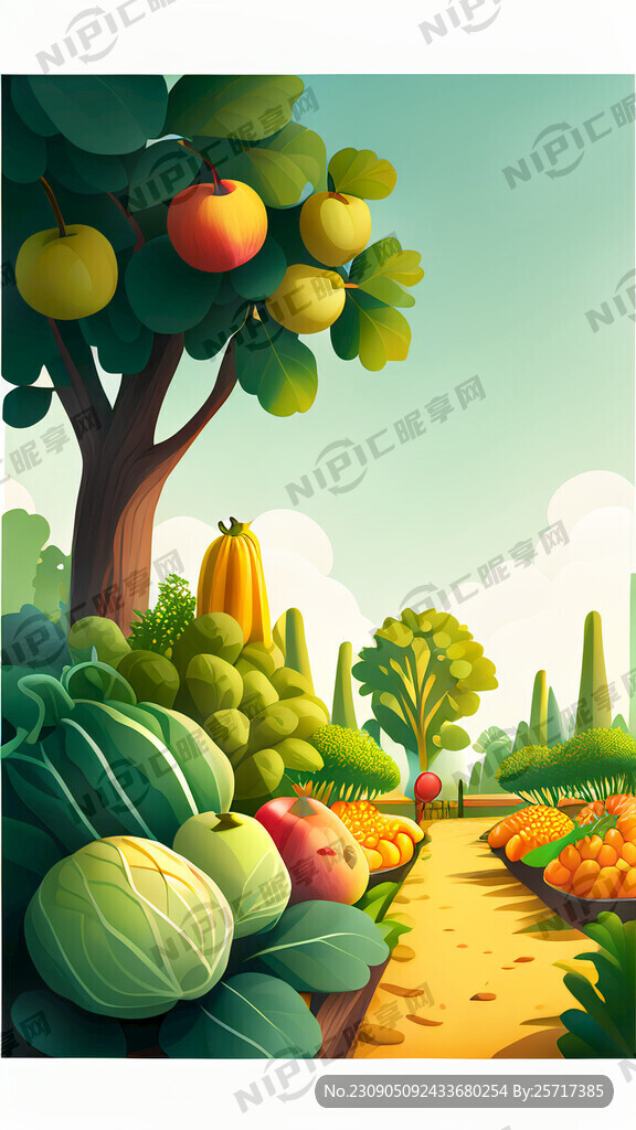 果实丰收菜园透明背景