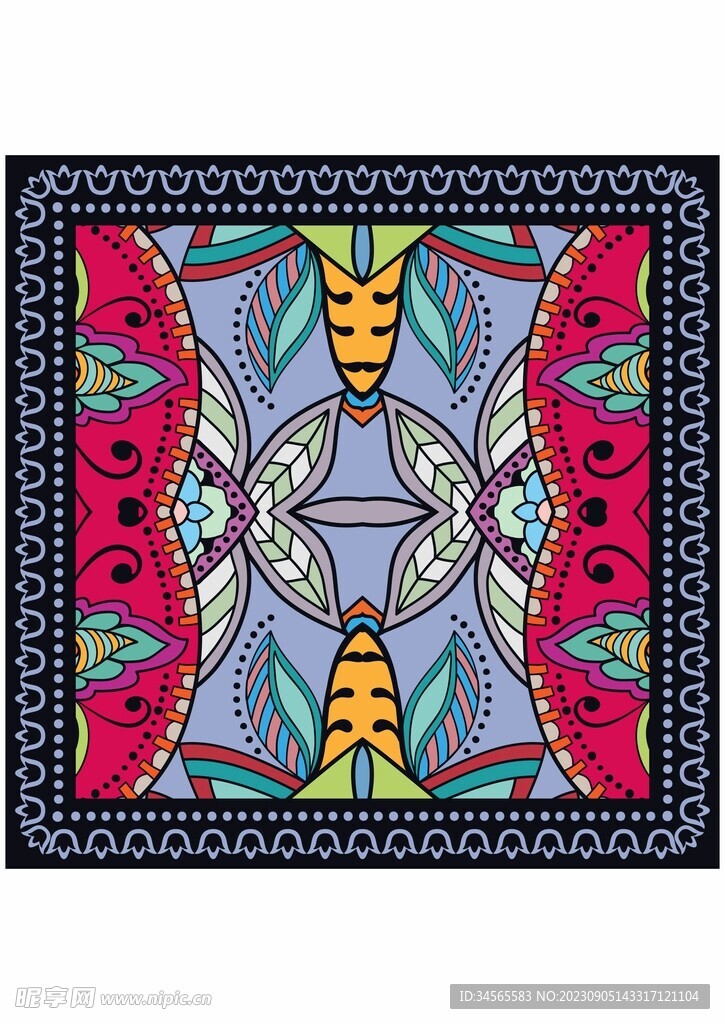 民族图案 碎花底纹