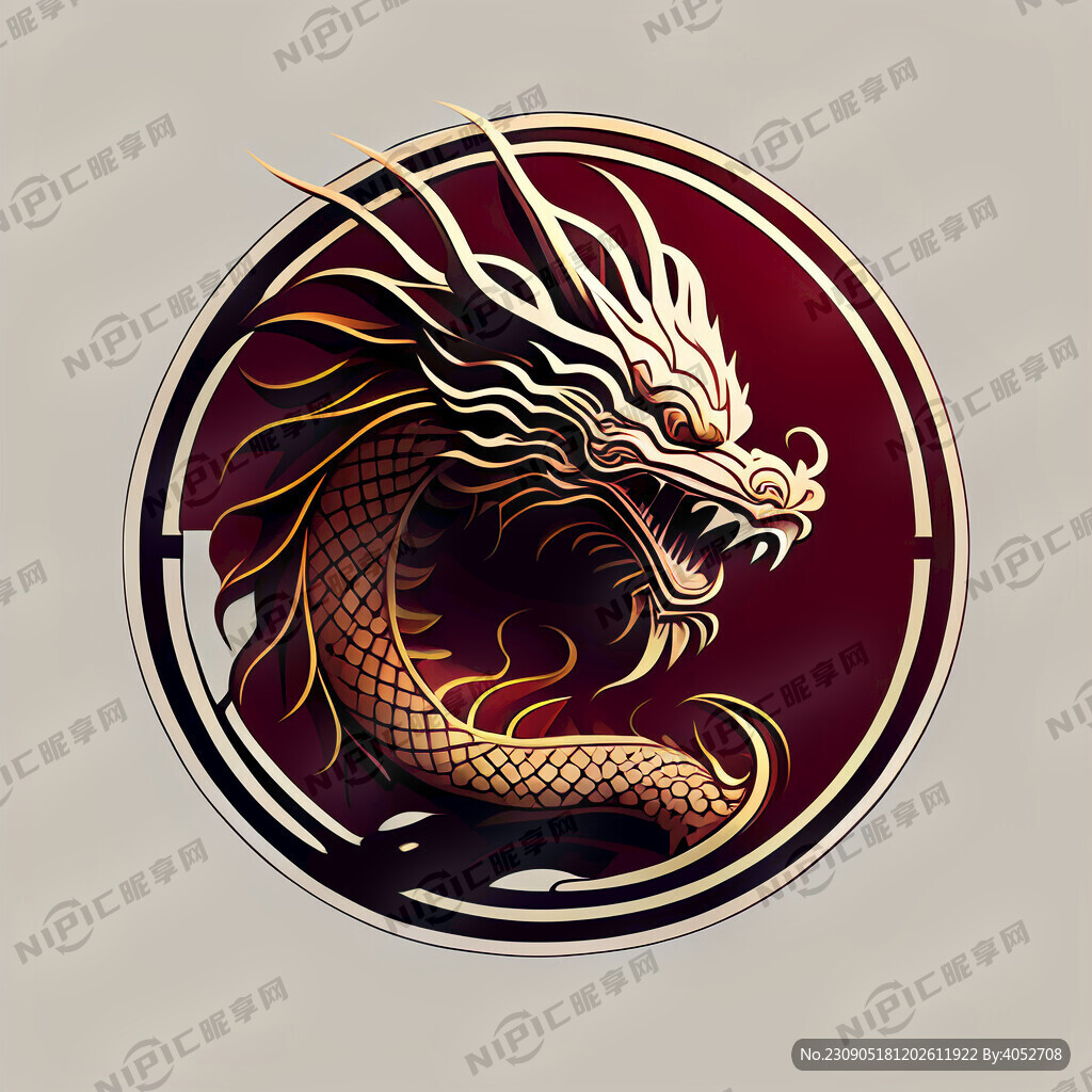 龙的标志 简单线条