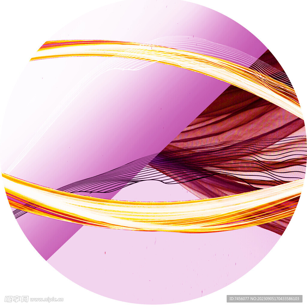 唯美线条时尚圆形挂画装饰画