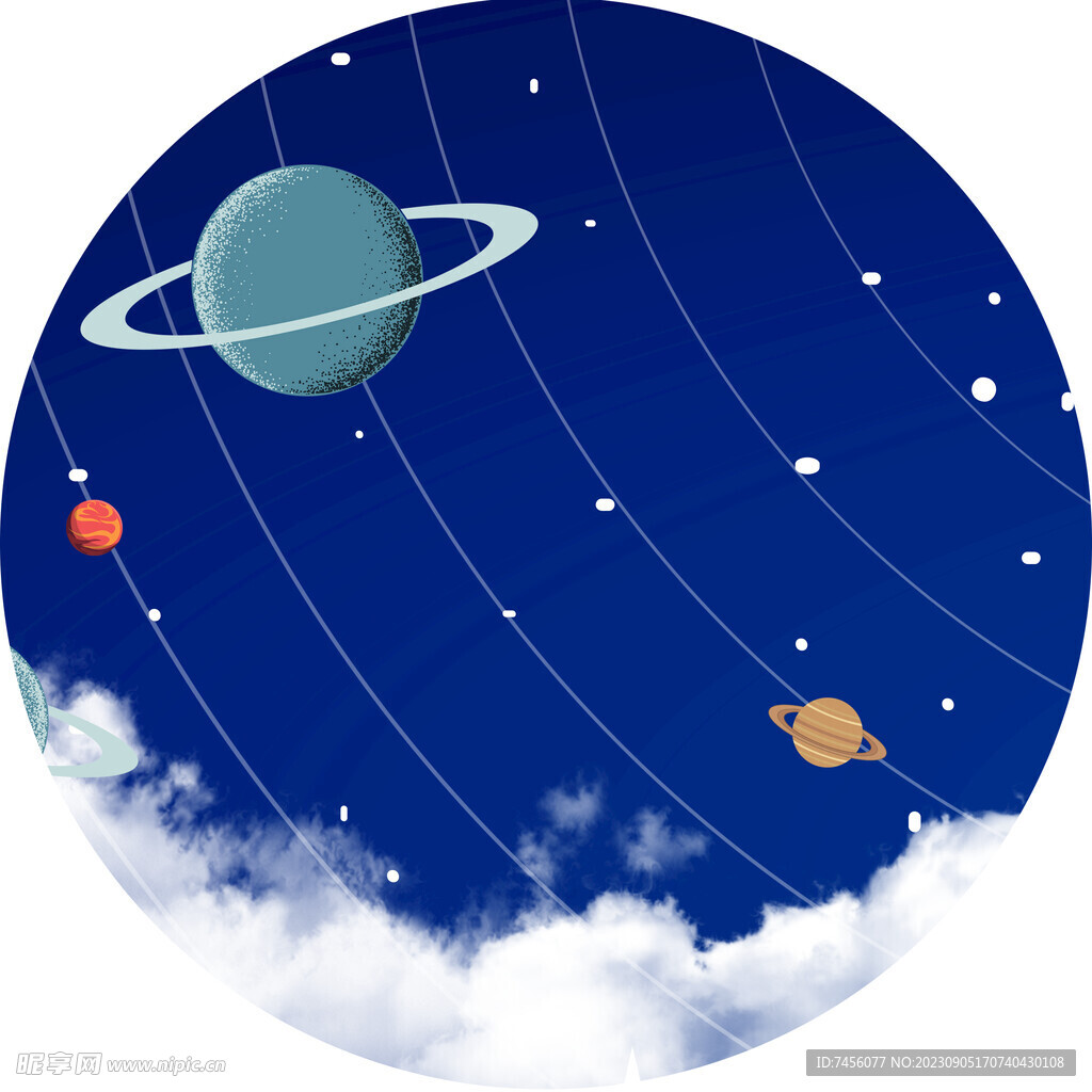 星空太空圆形挂画装饰画