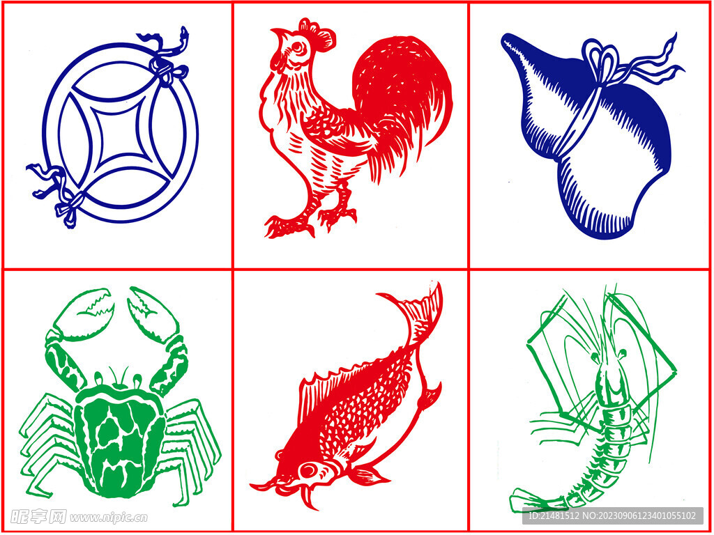 鱼虾蟹金钱葫芦鸡