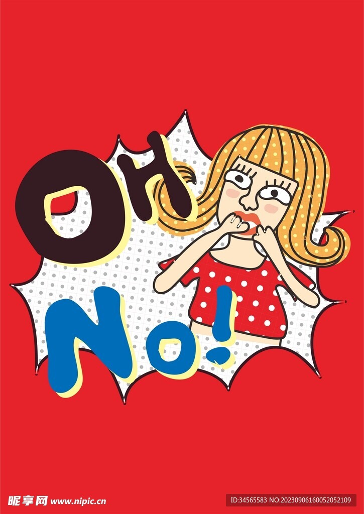 金发女孩惊讶 波点英文