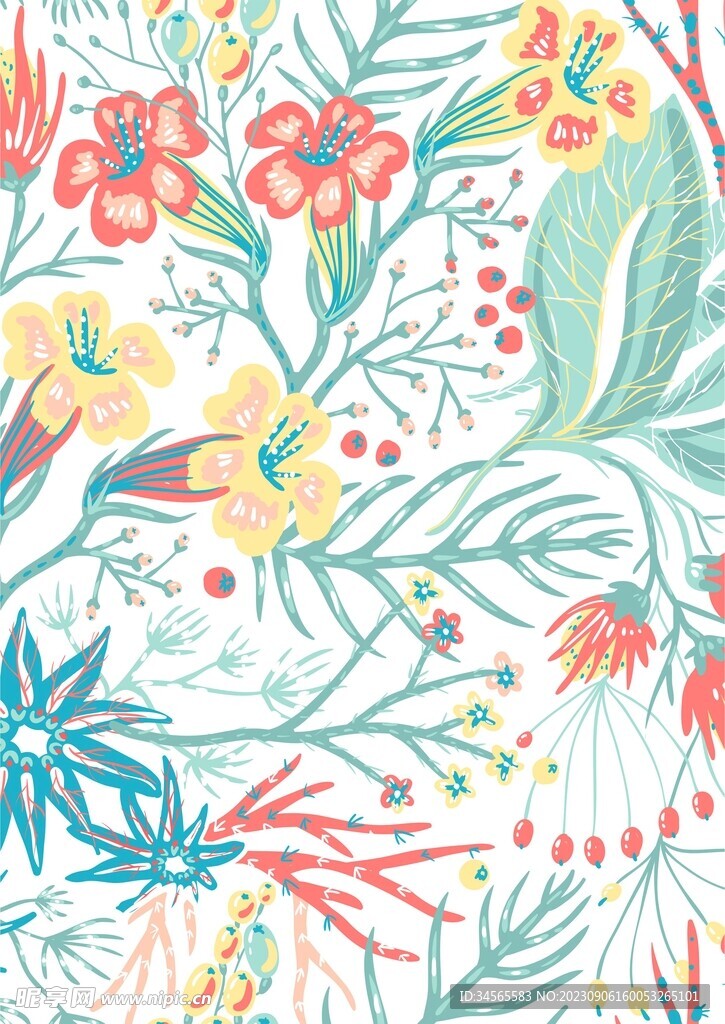 喇叭花 绿叶 春季色系