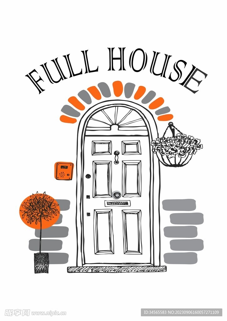 温馨小镇 门口 花篮