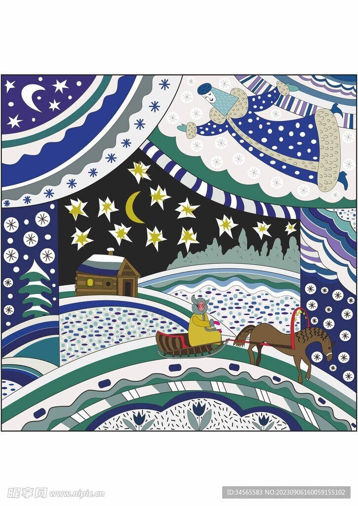 雪之国小镇木屋