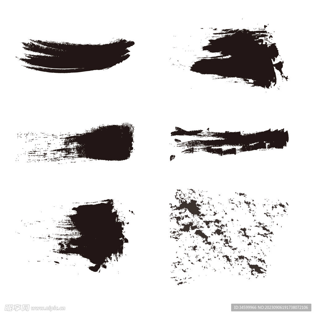 喷溅水墨毛笔笔刷