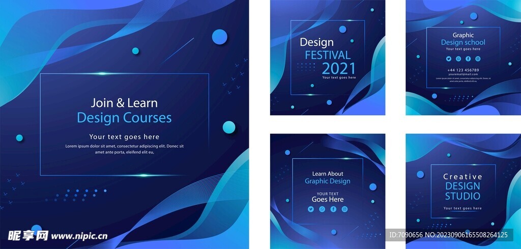 蓝色高端主视觉KV海报    