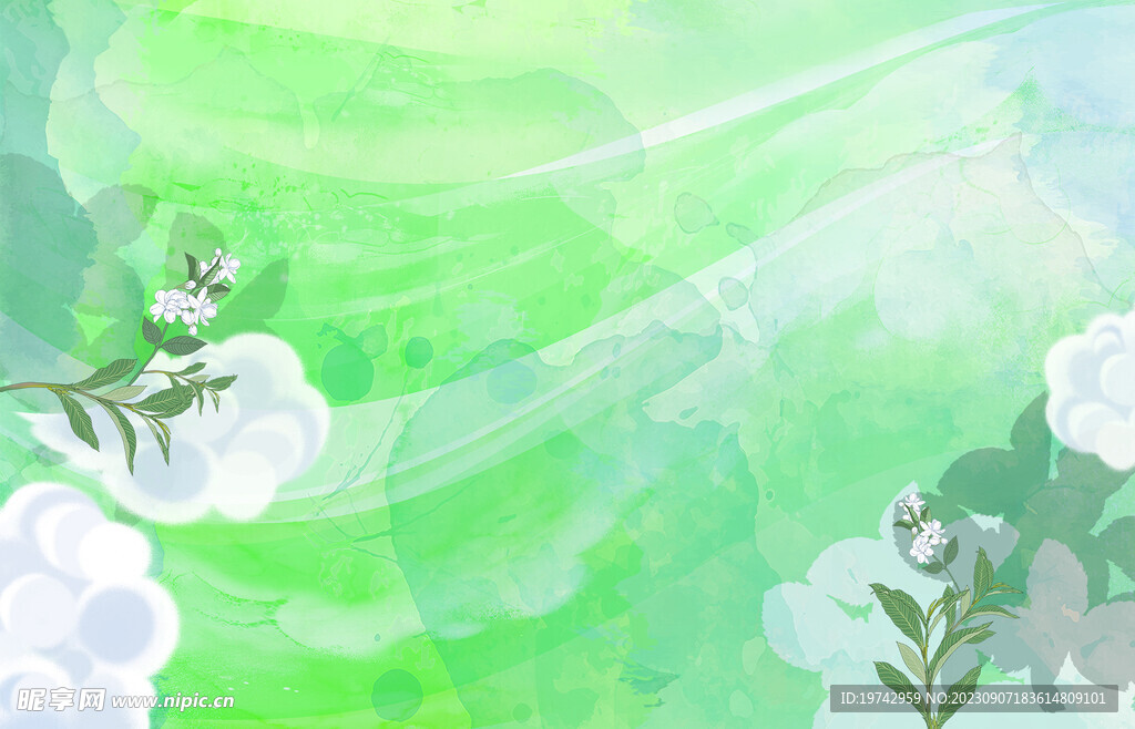 云端和小白花背景