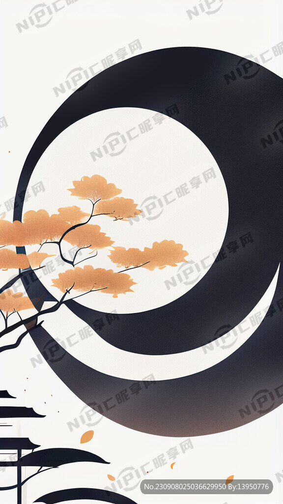 简约中秋背景 白色底色白色背景