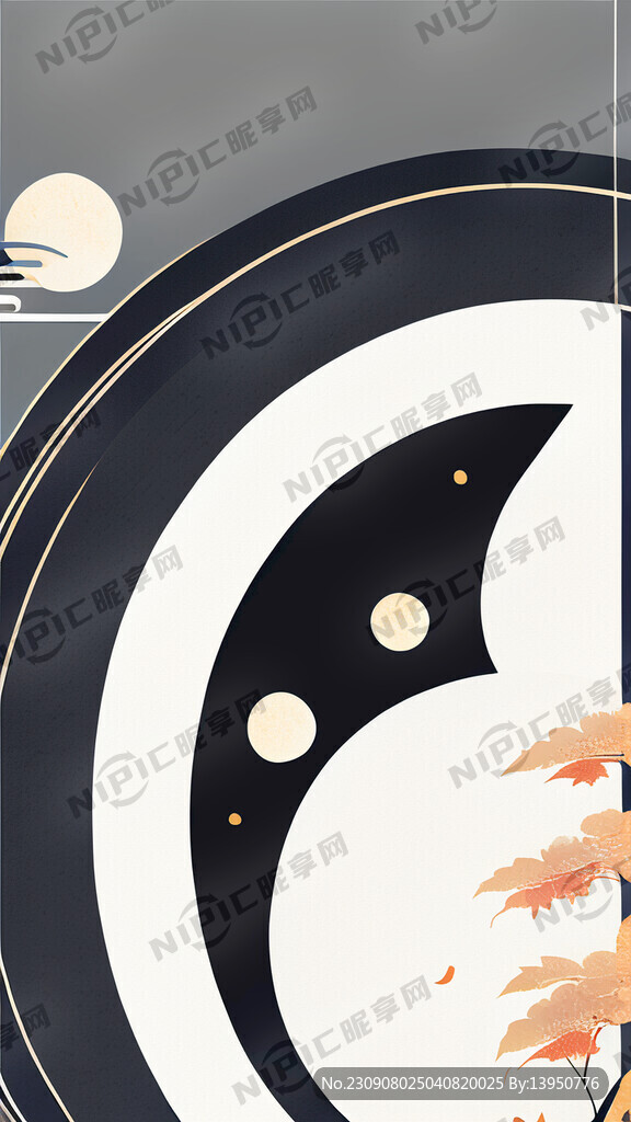 简约中秋背景 白色底色白色背景