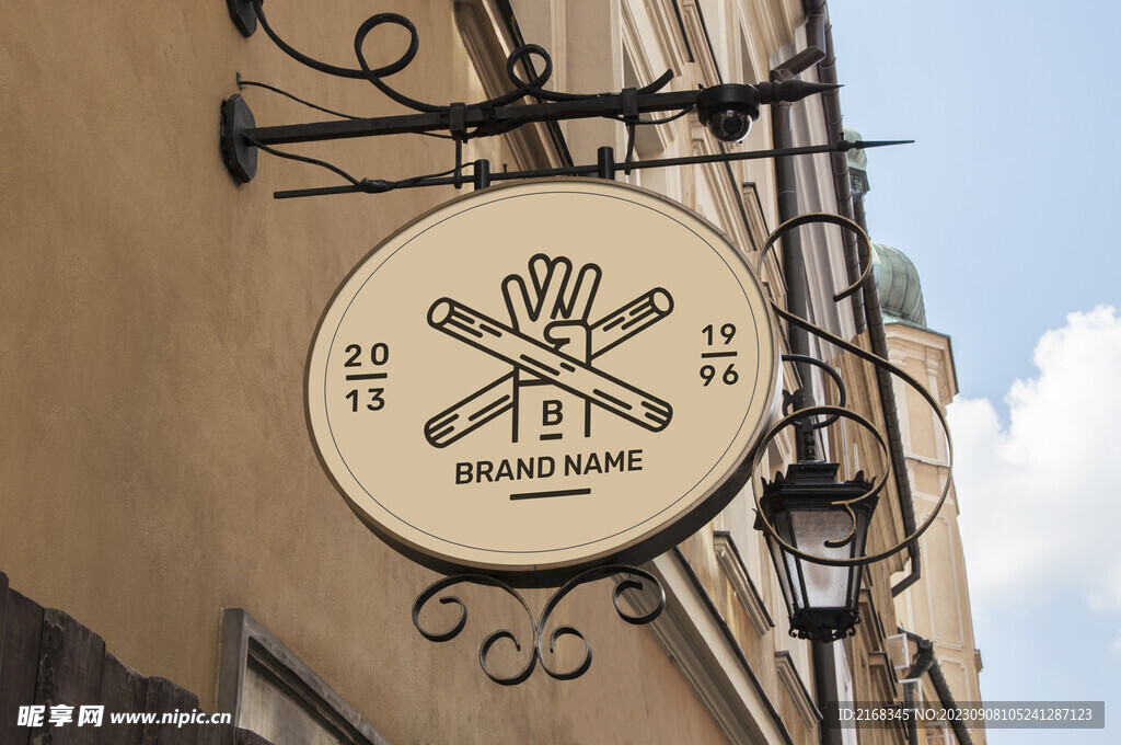 圆形店铺招牌样机