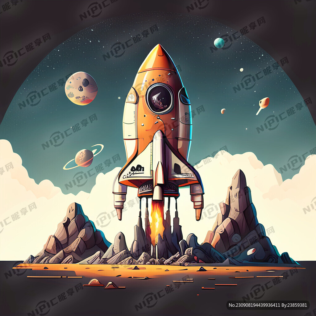 火箭 创意性地标 宇航员 卡通