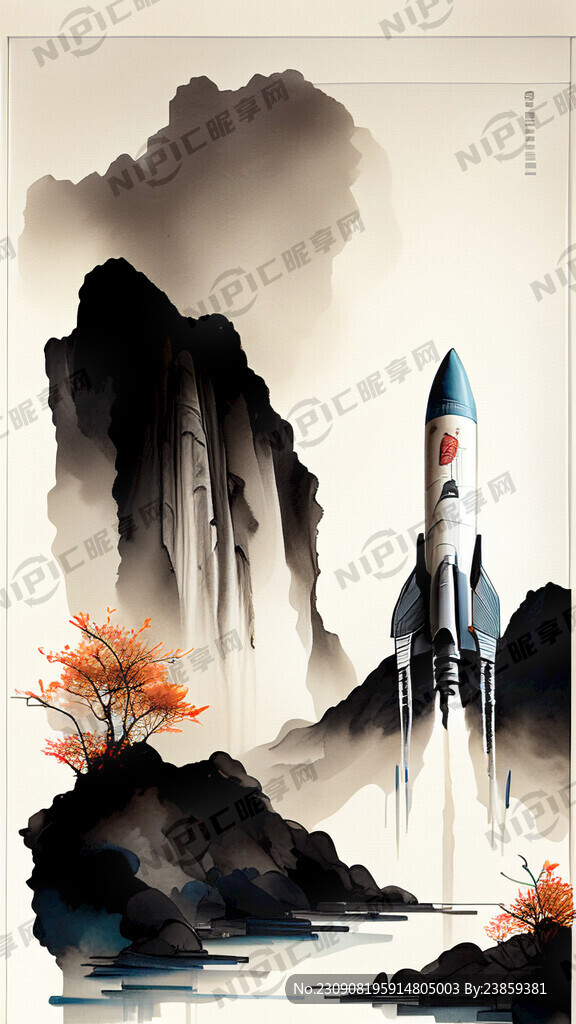 中国火箭 景观小品 科技感