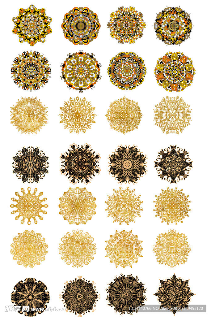 圆形曼陀罗花纹