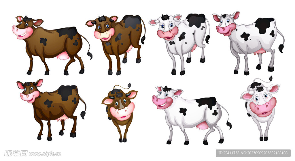 矢量卡通奶牛