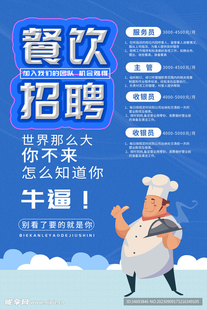 餐饮招聘海报