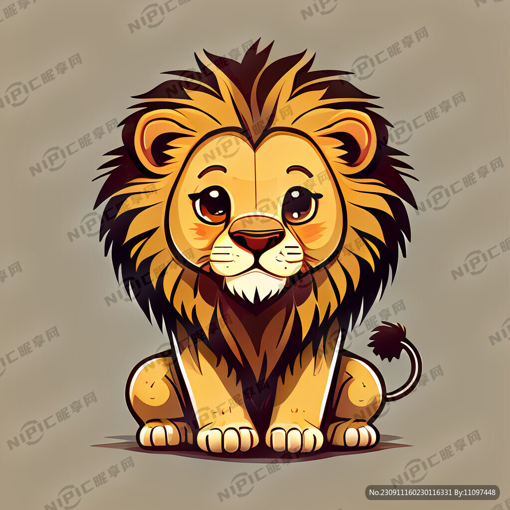 卡通 简单 小狮子 无背景