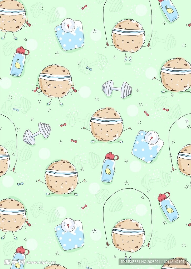 体育运动 柠檬水 跳绳哑铃